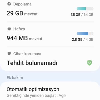 Samsung Telefon Ayarlarında Tanılama