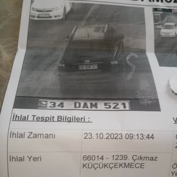 İBB - İstanbul Büyükşehir Belediyesi Küçükçekmece Ters Yön Cezası
