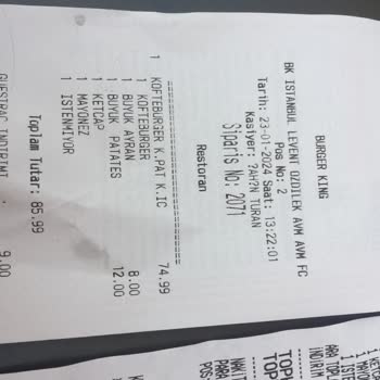 Burger King 22 TL Fazla Paramı Aldı