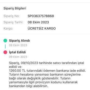 Dolap 1260 TL Kulaklık Param İade Edilmedi