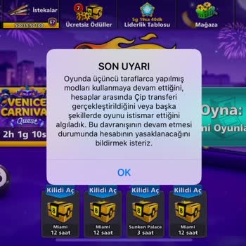 8 Ball Pool Bütün Kazançlarım Gitti