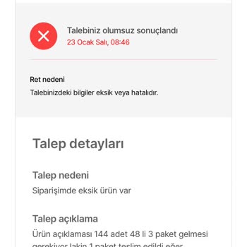 Hepsiburada Uygulamasında Sleepy Satıcı Eksik Ürün Gönderdi