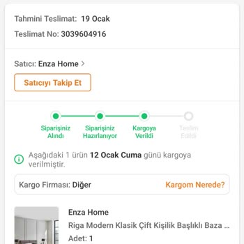 Yaşadığım Trendyol Ve Enza Home Mağduriyetim