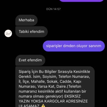 Dear Butik (deearboutique) Dear Butik Sayfasının Ödeme Aldıktan Sonra Cevap Vermemesi