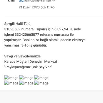 Karaca Züccaciye Karaca Para İadesini Yapmadı