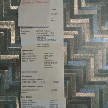 Bosch WGA142X1TR 9 Kg 1200 Devir Çamaşır Makinesi Arızası Hakkında