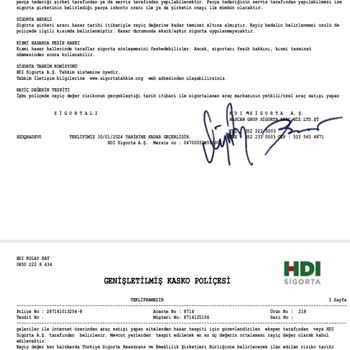 Hdi Sigorta Kasko Poliçesi Onaylanmadı