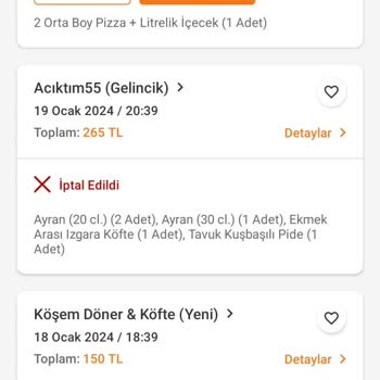 Acıktım 55 (Sinop) Yemek İptal Ettiler Param Hesabıma Geçmedi