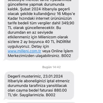 Millenicom Faturam Güncellendi Ve Onayım Alınmadı!