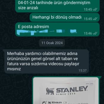 Stanley Termos Müşteri Hizmetleri Sıkıntılı