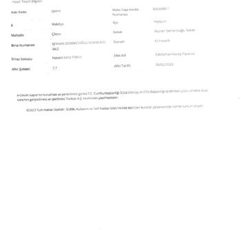 DASK (Doğal Afet Sigortaları Kurumu) Hasar Dosyası İçin Ödeme Talebi