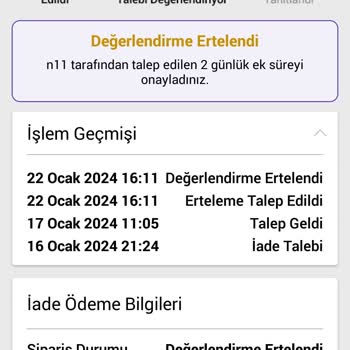 N11 Ürün İademi Gerçekleştirmiyor.