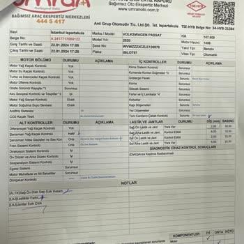 Umran Oto Ekspertiz Ekspertiz Sonrası Jant Farklılığı Ve Sorumluluk Reddi