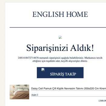English Home Ürünümü Göndermiyor, Mail'a Cevap Vermiyor