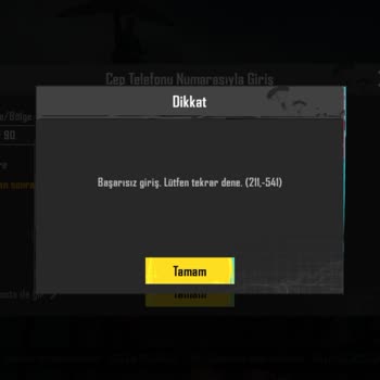 PUBG (Pubgmobile.com) Başarısız Giriş Lütfen Tekrar Dene