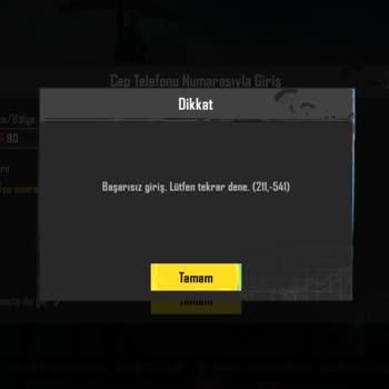 PUBG (Pubgmobile.com) Başarısız Giriş Lütfen Tekrar Dene
