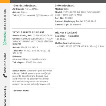 Beko Garanti Kapsamındaki Servis Sorunu