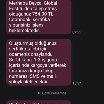 Global Enstitüsü Sertifika