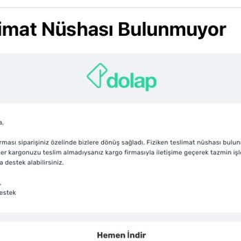 Dolap'dan Alınıp Teslim Edilmeyen Ürün