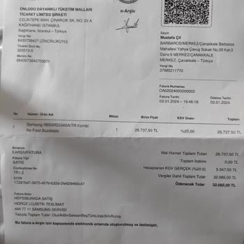 Samsung Buzdolabı Kapak Yönü Değişimi Ücret İstenmesi