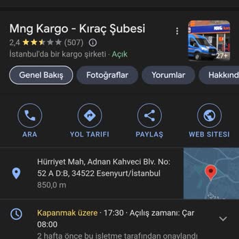 MNG Beni Bekletip Sonrasında Sistem Kapandı Diyerek Kargomu Almadı