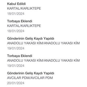 PTT Kargo 3 Gündür İl İçi Aktarmada