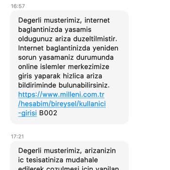 Millenicom Arıza Kaydı İle İlgili Yansıtılan 399 TL Lik Ücret Şikayeti