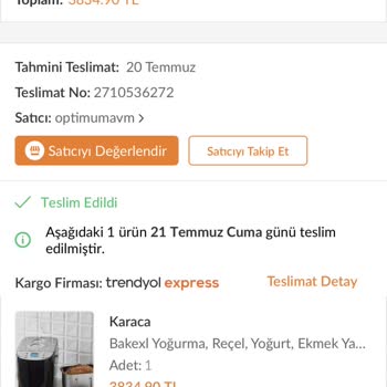 Trendyol Karaca Ekmek Yapma Makinesi