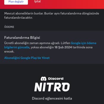 Discord Nitro İptal Etmiyorlar