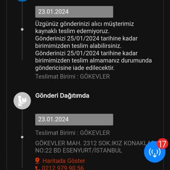 MNG Kargo Teslim Edilmeyen Paket