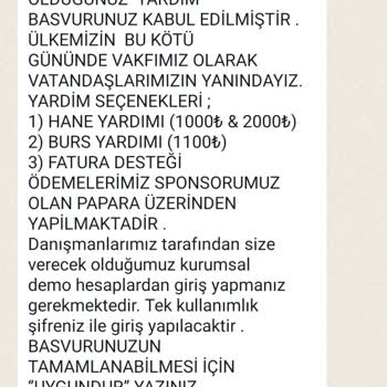 Miraç Vakfı Vakıf Yardım Başvurusuyla İlgili Şikayet