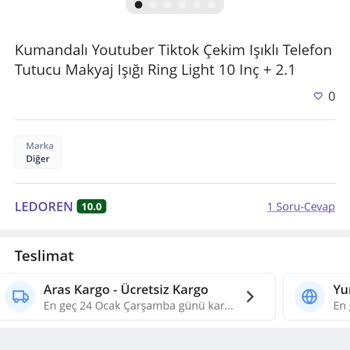 N11 Ledoren Mağazası Yanlış Bilgi