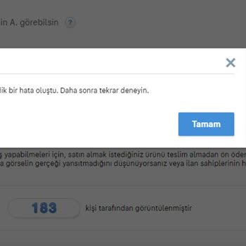 Sahibinden.com Soru Cevapta Hata Veriyor. 13 Saattir Düzeltmediler