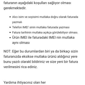 A101 Alınan Telefonlarda Fatura Problemi
