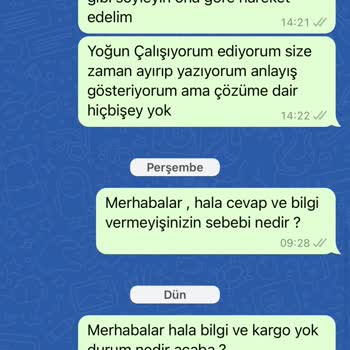 Kadehci.com Teslim Edilmeyen, Cevap Dahi Verilmeyen Firma Hk
