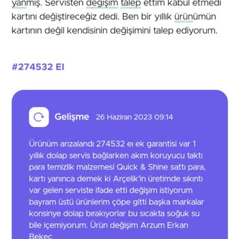 Arçelik Buzdolabı Arızası (274532 Eı)