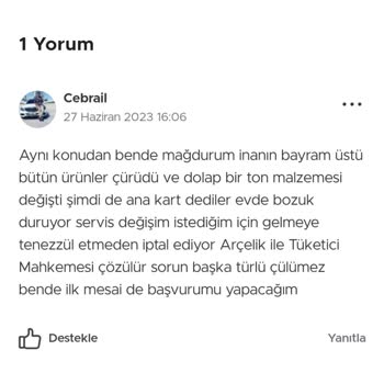 Arçelik Buzdolabı Arızası (274532 Eı)