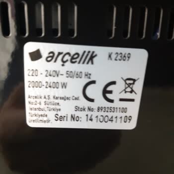Arçelik K2369 Tost Makinesi Izgara Talebi