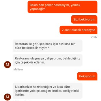 Migros Yemek Siparişi 2 Saatte Getirdi...
