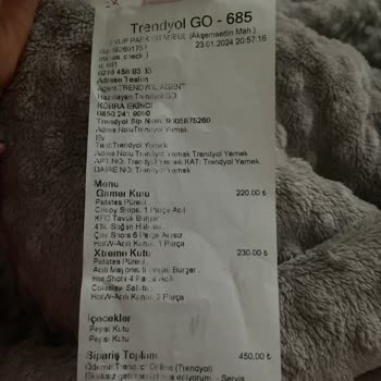 Eksik Ürün Trendyol GO KFC