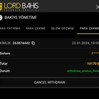 Lordbahis Saatlerdir Kazancımı Ödemiyor