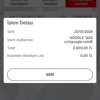 Google AdSense Google*ADS'nin Bilgim Dışında Kartımdan Para Çekmesi