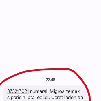 Migros Yemekten Verdiğim Siparişin 45 Dakika Sonra İptal Edildi