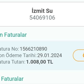 Kocaeli Büyükşehir Belediyesi Fahiş Su Faturası 1008 Lira