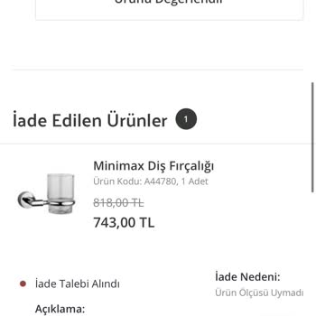 Vitra Online Alışveriş Sitesi Ürün İade Sorunu