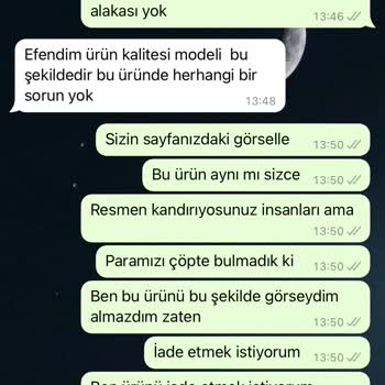 Stilzademoda Vasatlığı İade İstiyorum Defolu Ürün Yollandı