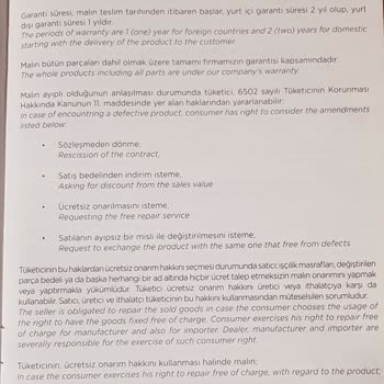 Bambi Yatak Kusurlu Ürünü Değiştirmiyor