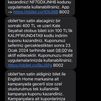 Kale Seyahat Kupon Sorunu Yardım