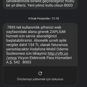 Vizyon Elektronik Para Vodafone Haksız Yere 154 TL Faturama Yansıtma Yapmış