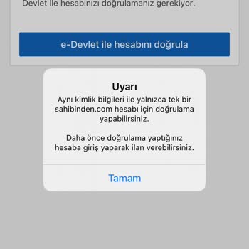 Sahibinden Yeni Hesabımı E Devlet İle Doğrulama